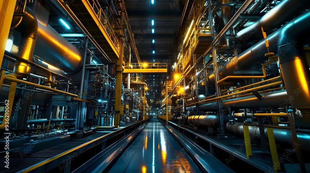 41. An industrial electrical grid network with heavy-duty equipment and machinery 41. An industrial electrical grid network with heavy-duty equipment and machinery