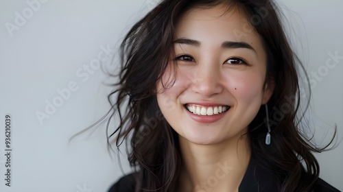 A candid close-up photo of a young Japanese woman with a subtle smile and a twinkle in her eye