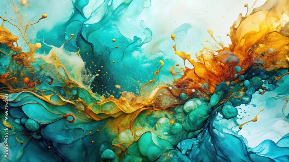 Vibrant and dynamic alcohol ink spill creating a motley aquamarine texture, alcohol, ink, spill, texture, aquamarine, vibrant Vibrant and dynamic alcohol ink spill creating a motley aquamarine texture, alcohol, ink, spill, texture, aquamarine, vibrant