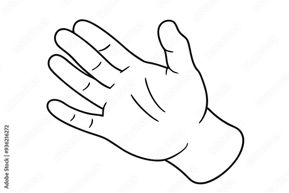 Mens Hand line art vector illustration Mens Hand line art vector illustration