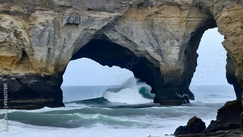 cliffs, rough waves