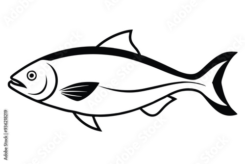 Selmon Fish line art vector illustration