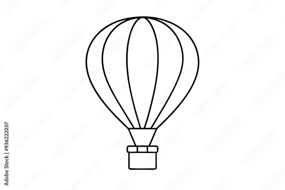 A Hot air balloon line art vector illustration A Hot air balloon line art vector illustration