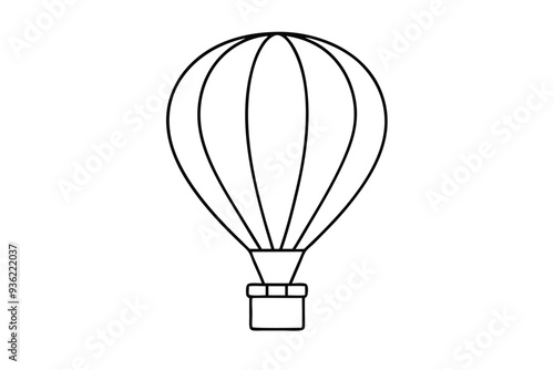 A Hot air balloon line art vector illustration
