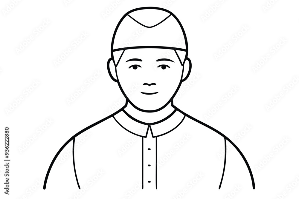 A nepali boy line art vector A nepali boy line art vector
