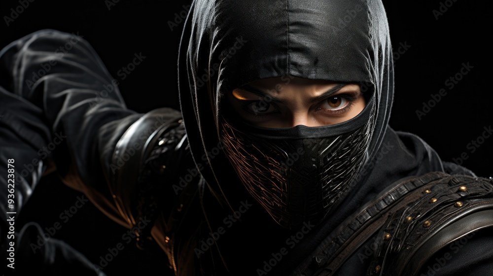 Shadow fighter ninja woman, a master of disguise, covert operations and strategic warfare, blending into her surroundings her objectives with expertise. Shadow fighter ninja woman, a master of disguise, covert operations and strategic warfare, blending into her surroundings her objectives with expertise.