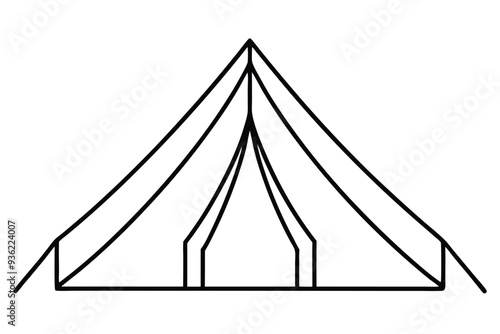 A Tent line art vector illustration