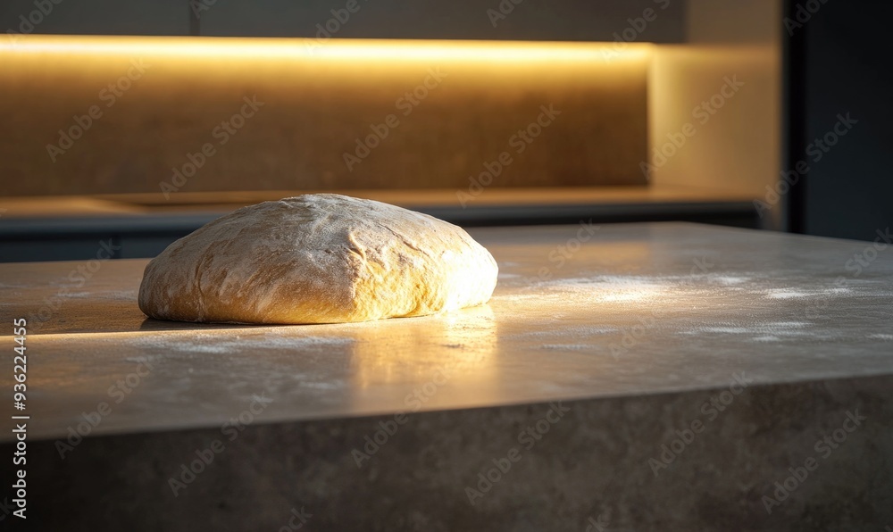 Artisan bread dough on a stone countertop Artisan bread dough on a stone countertop