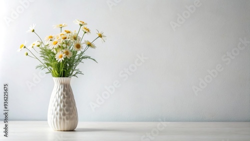 Wallpaper Mural Simple and minimalistic still life scene featuring a single vase with flowers on a clean white background , minimalist, basic Torontodigital.ca