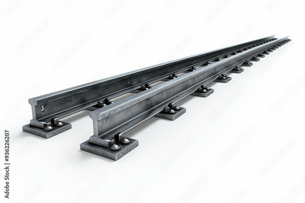 Railway tracks on a white background Railway tracks on a white background