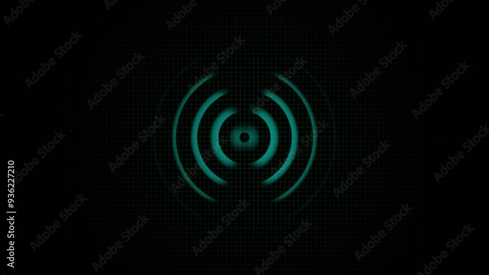 Radio waves background animation and Expanding arc waves motion graphics on of black background.. Radio waves background animation and Expanding arc waves motion graphics on of black background..