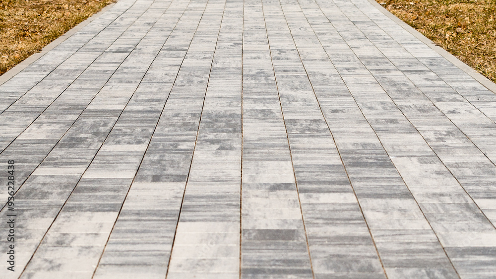 Fototapeta premium paving path made of gray decorative tiles