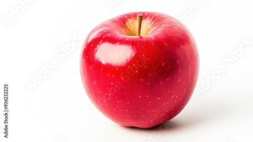 A red apple on a white background with no other objects, AI