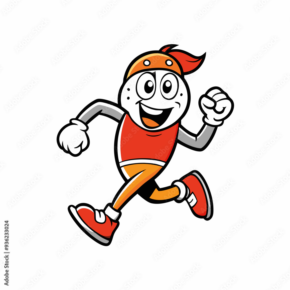 Naklejka premium cartoon character running