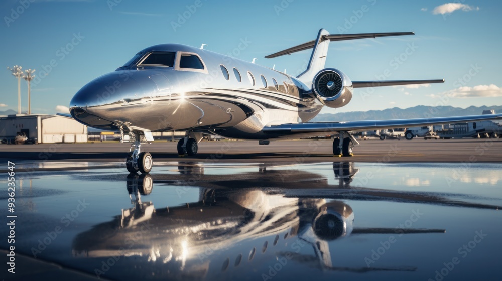 White jet plane reflects sunlight White jet plane reflects sunlight