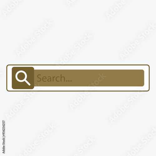 A simple search bar graphic with a magnifying glass icon and placeholder text.