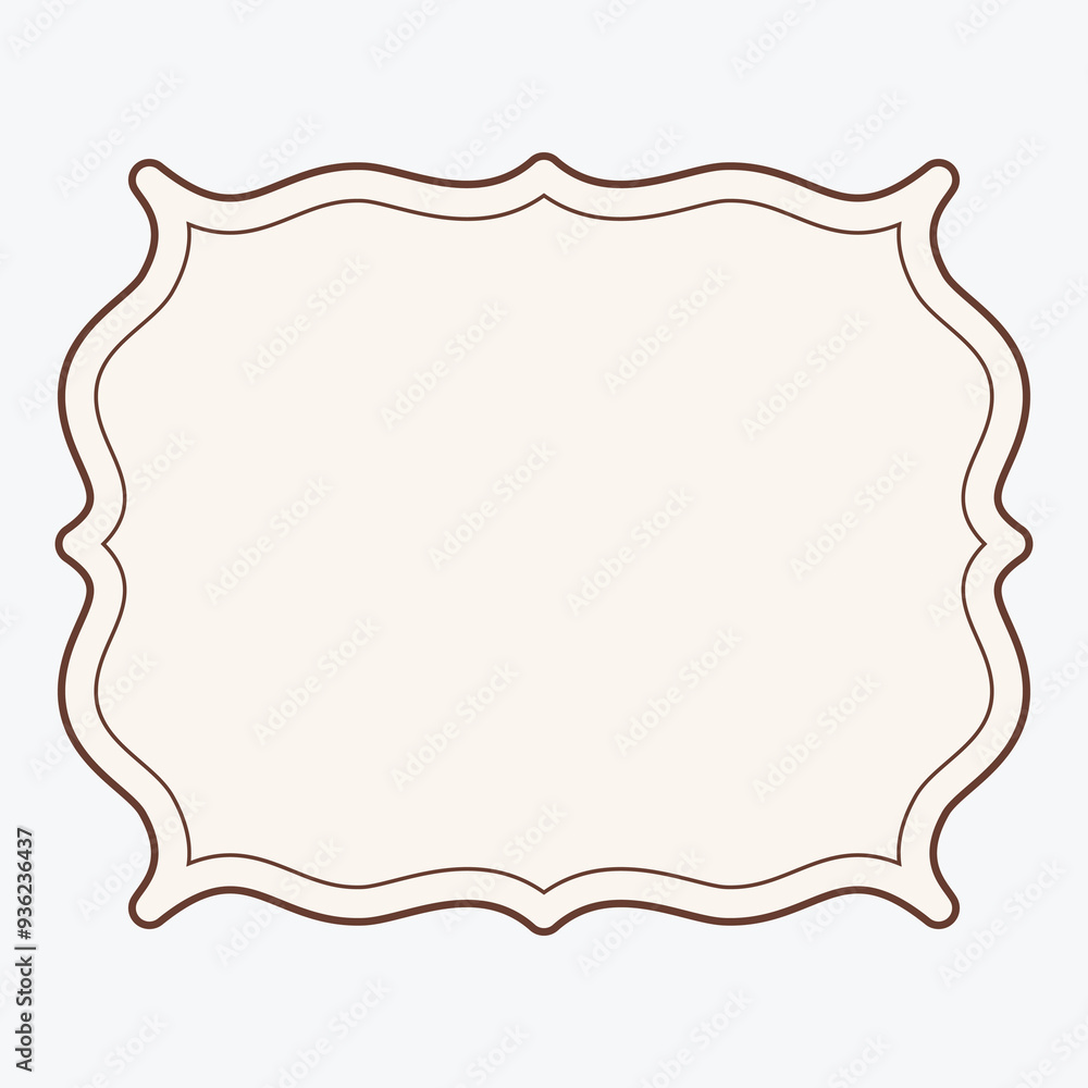 A decorative blank frame with a wavy border, suitable for text or design elements. A decorative blank frame with a wavy border, suitable for text or design elements.