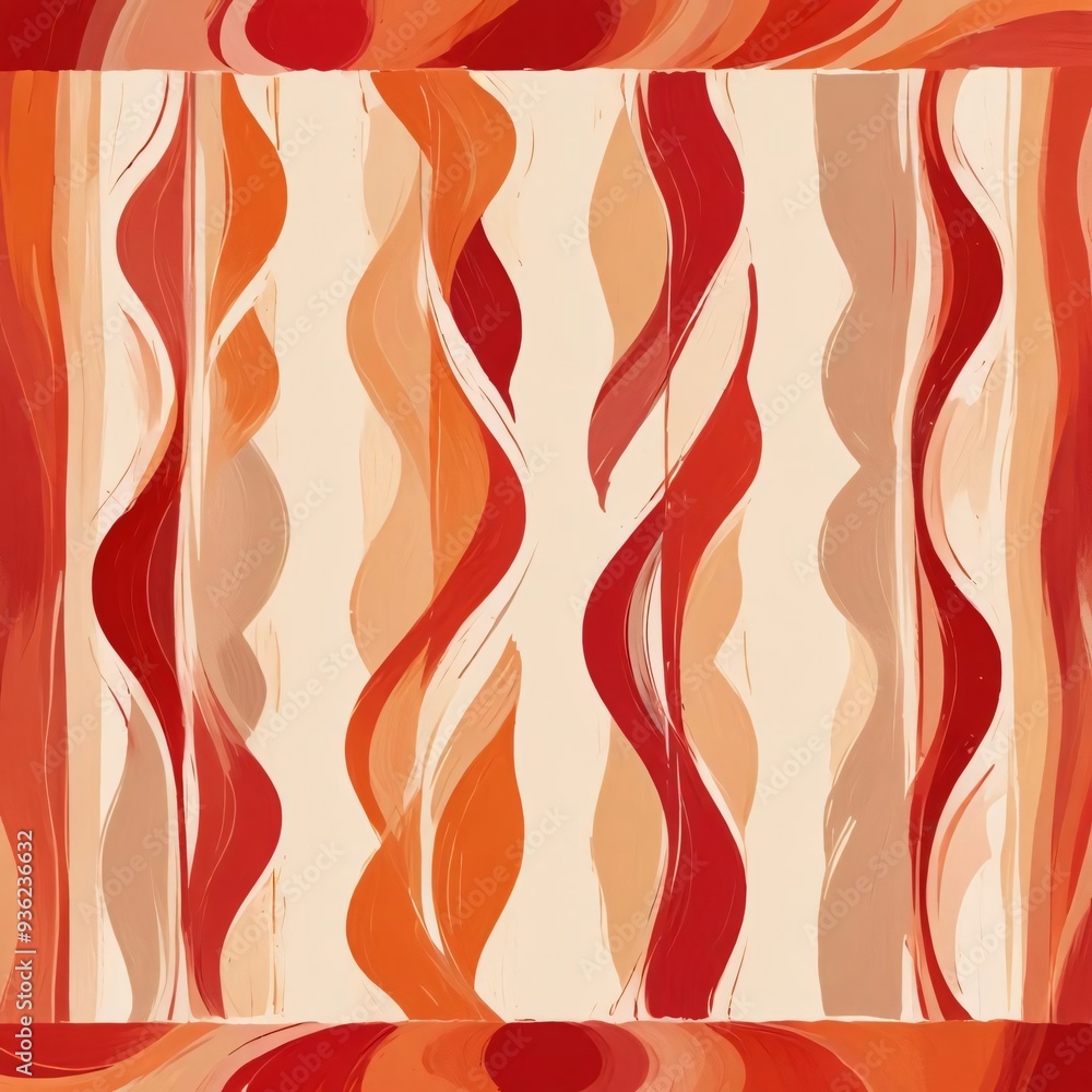 Decorative red and gold swirling floral patter fileteado Decorative red and gold swirling floral patter fileteado