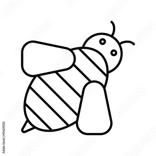 bee leneal icon vector stock illustration