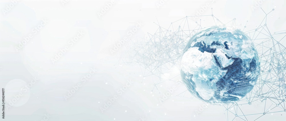 Abstract digital background with a globe and network connections, symbolizing global connectivity, technology, data transfer, or business exchange concepts Generative AI Abstract digital background with a globe and network connections, symbolizing global connectivity, technology, data transfer, or business exchange concepts Generative AI