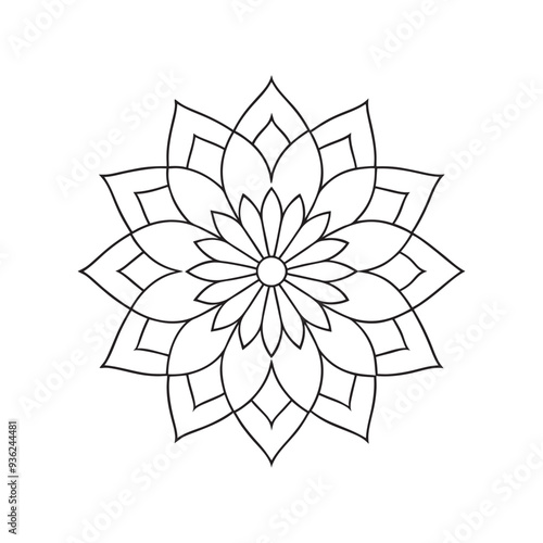 Intricate Circular Rose Floral Mandala Pattern Design for Henna or Mehndi Art