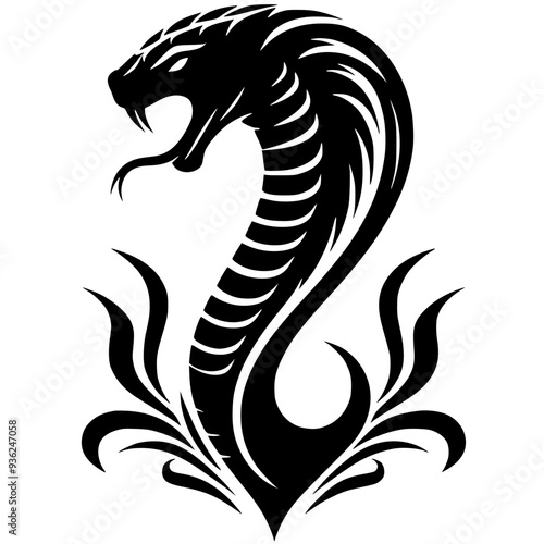 Silhouette of king cobra