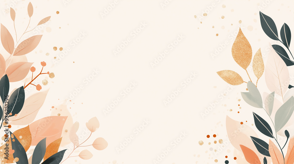 Create a simple graphical background image for a Save the date digital invite for a 50th birthday. Graphical, Scattered Large graphical Metal Gold leaves on edges. Leave space for text in the centre. Create a simple graphical background image for a Save the date digital invite for a 50th birthday. Graphical, Scattered Large graphical Metal Gold leaves on edges. Leave space for text in the centre.