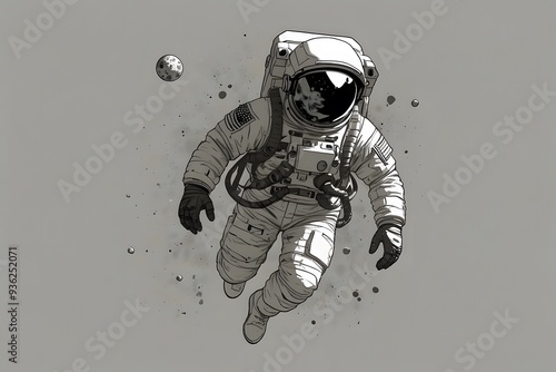 Astronaut floating in space,Generative Ai