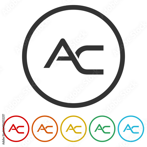 Letter logo AC . Set icons in color circle buttons Free Download Letter logo AC . Set icons in color circle buttons - GFXLoad