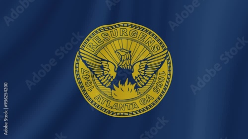 Atlanta, Georgia Waving Flag. Realistic Flag Animation. Seamless Loop Background.