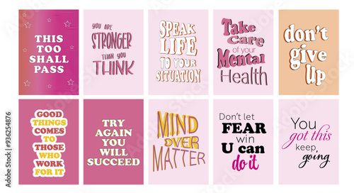 Mental health posters, positive affirmation posters, A4 posters. Wall art, A4 prints, motivation posters. Printable art, print on demand, 10 pack bundle, wallpapers, screensavers