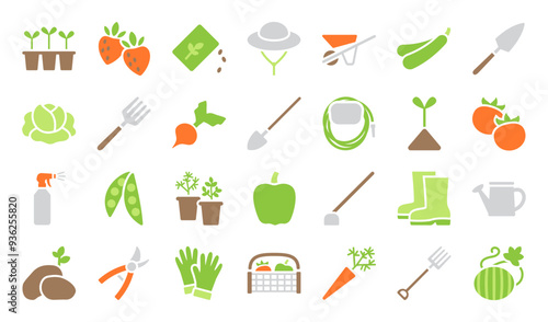A set of gardening themed icons
