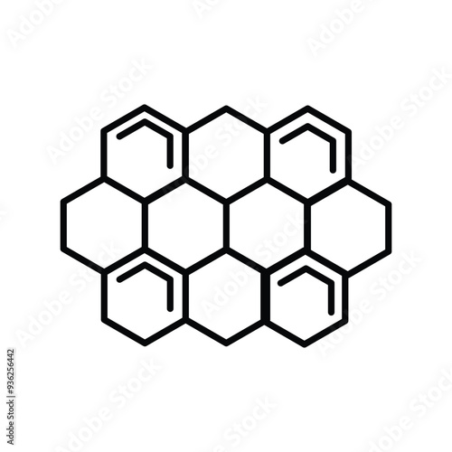 honey comb leneal icon vector stock illustration