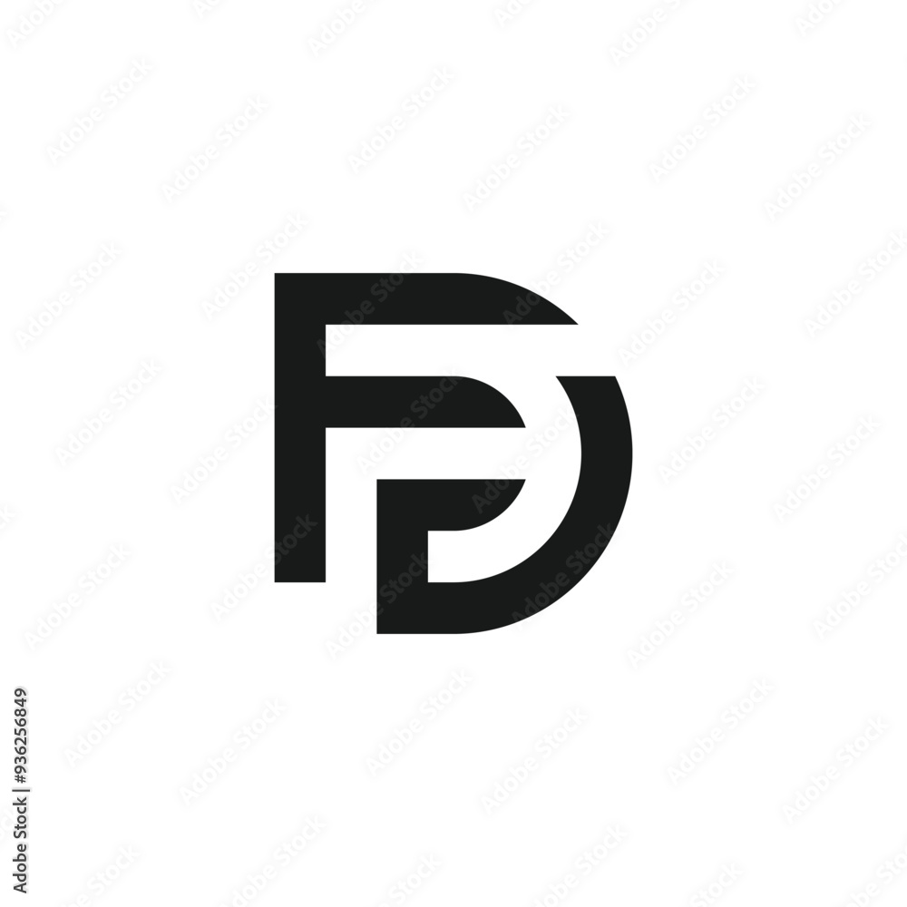 Alphabet letter icon logo DF or FD Alphabet letter icon logo DF or FD