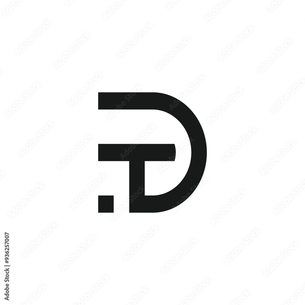 Alphabet letter icon logo DF or FD Alphabet letter icon logo DF or FD