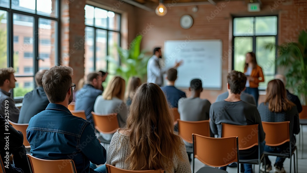 Fototapeta premium Business workspace in modern classroom