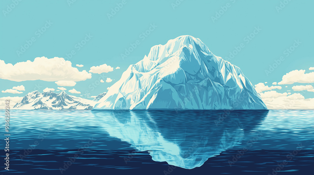 Pop art arctic iceberg and blue sky. Nature background in pop art retro comic style. Pop art arctic iceberg and blue sky. Nature background in pop art retro comic style.