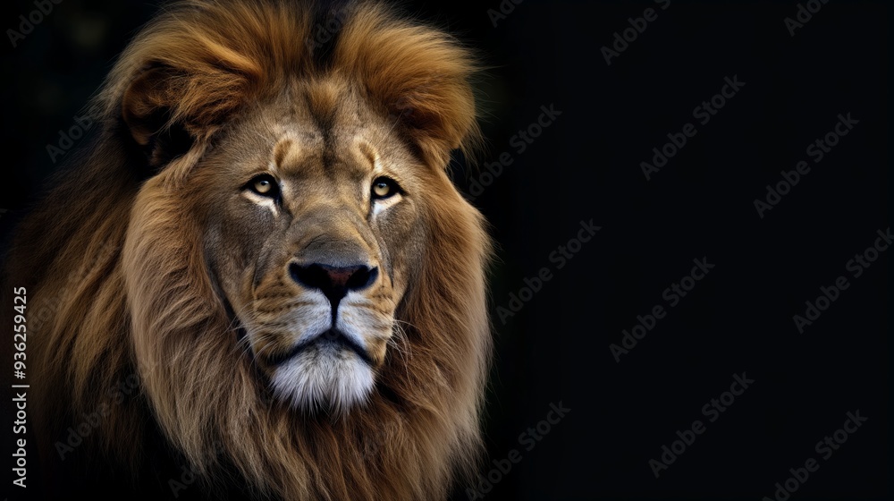 Majestic Lion Portrait - Powerful Wild Animal Close-Up Majestic Lion Portrait - Powerful Wild Animal Close-Up
