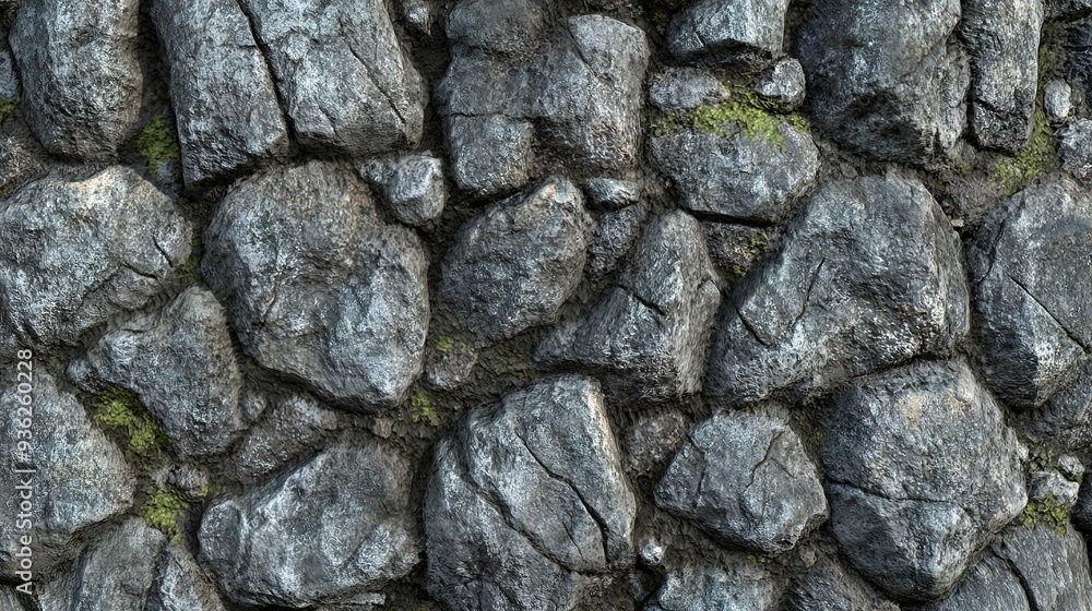 Textured rock surface with moss highlights found in a natural landscape during daylight near a forest area Textured rock surface with moss highlights found in a natural landscape during daylight near a forest area