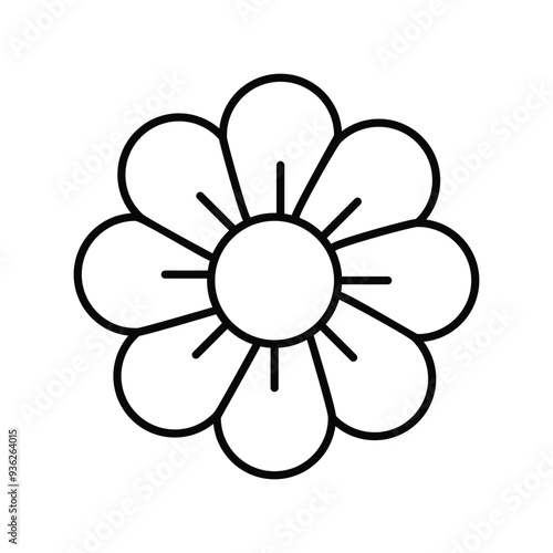 flower leneal icon vector stock illustration