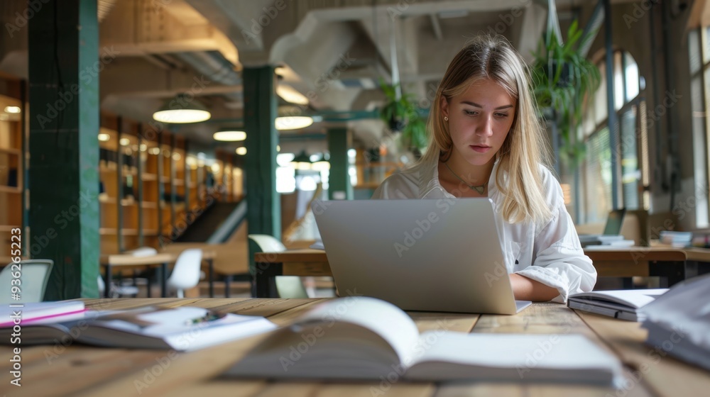The student with laptop. The student with laptop.