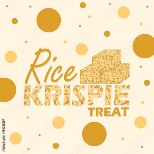 Rice Krispies Treat Day event food banner. Bold text with rice crispy treat snacks on light brown background to celebrate on September 18th