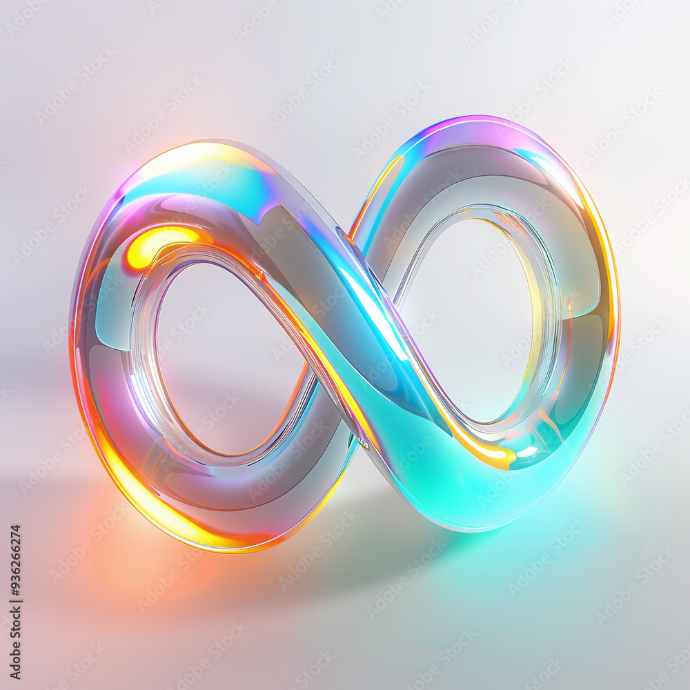 Infinite Icon with Distinctive Character Design in Frosted Glass White Acrylic Infinite Icon with Distinctive Character Design in Frosted Glass White Acrylic
