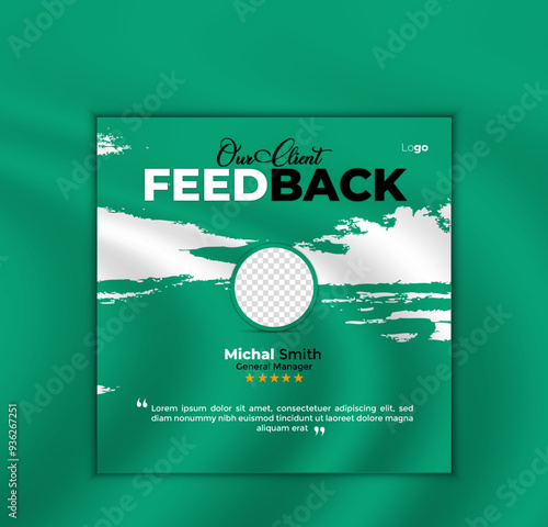  Minimalist client testimonial template design with image placeholder