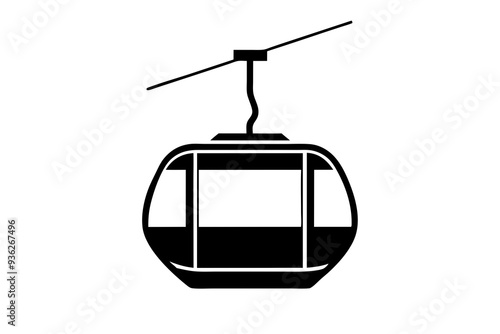 Minimalist Cable Car Silhouette Illustration