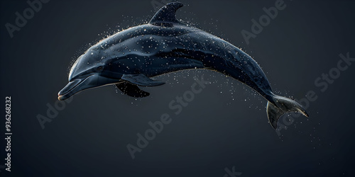 Dolphin Leaps from Water, Creating a Splash of Copy Space photo