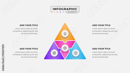 Vector puzzle infographic design template with 4 steps or options