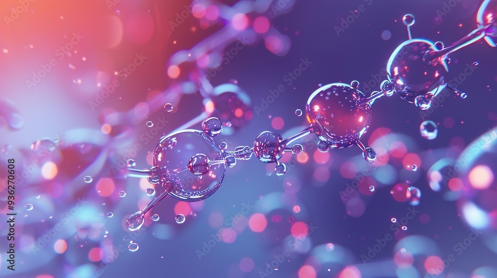 Abstract 3D Render of a Molecule - Science and Technology Background Abstract 3D Render of a Molecule - Science and Technology Background