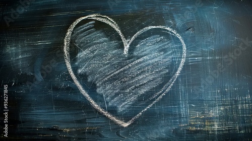 Heart drawn on chalkboard texture