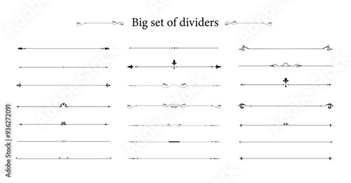 vector illustration big set of dividers 